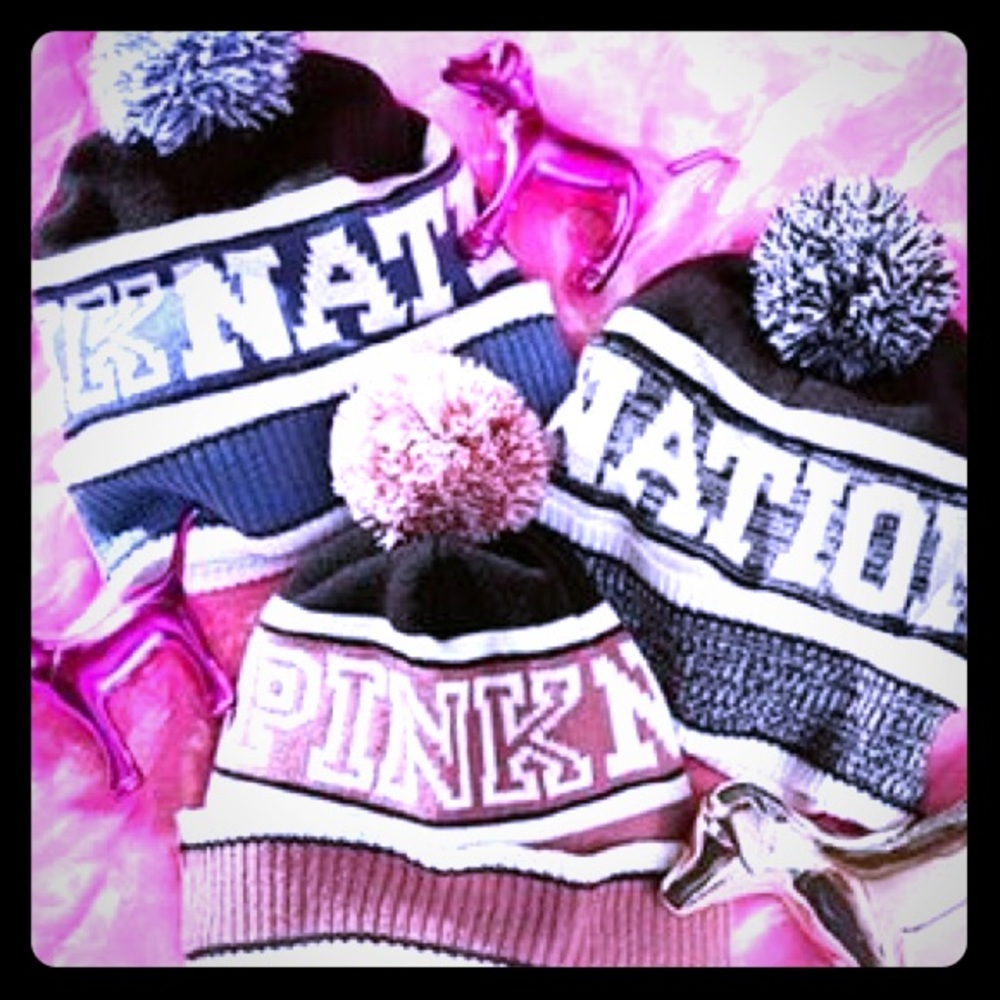 NWT Black Pink Nation Beanie